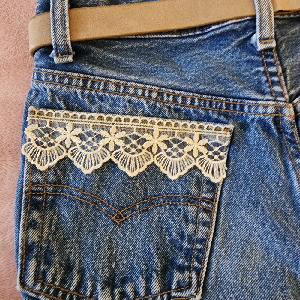 Upcycled Denim Crossbody Bag Vintage Style Boho - Picture 8 of 9